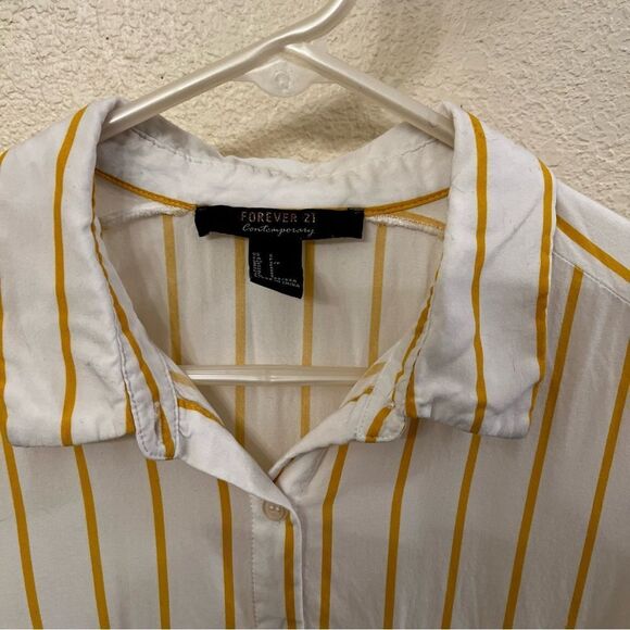 Forever 21 White and Yellow Striped Blouse (Size Small) - Picture 4 of 4